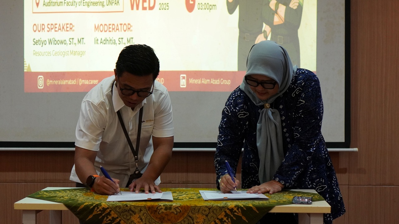 Implementasi Kerja Sama Prodi Teknik Geologi dengan PT Mineral Alam Abadi dan Penandatanganan MoA Fakultas Teknik